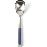 Calphalon Edge Cooking Spoon, Cooking Utensil Spoon, Stainless Steel Kitchen Spoon with Heat Resistanc Silicone Non-Slip Handle, Nonstick-Safe Basting Spoon,Durable Kitchen Utensil (Navy Blue)