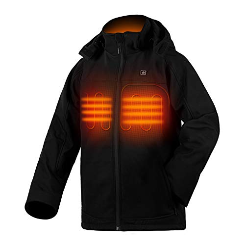 Photo 1 of Men's Soft Shell Heated Jacket with Detachable Hood with Battery and Charger