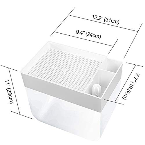 Aquaponic Fish Tank Grow Plants Seed Sprouter Wheatgrass Sprouts Hydroponic Cleaning Ecosystem Water Garden Fish Tank (White) - Thumbnail 4
