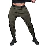 EU Men's Joggers Pants Gym Workout Pant Running Trouser (Army Green L/Tag 2XL)