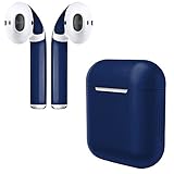 APSkins Silicone Case and Stylish Skins Compatible with Apple AirPod Accessories (Midnight Blue Case & Skin)