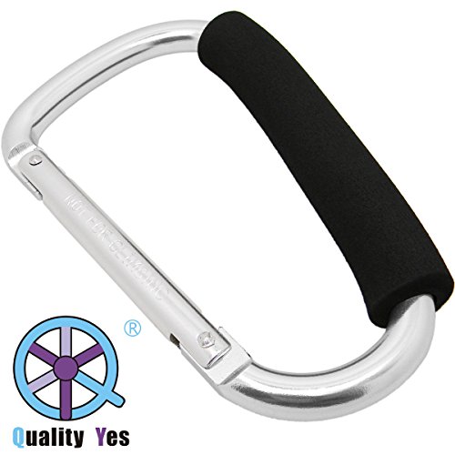 QY Silver Color 6.25 Inches Outsize D Shape Biner Carry Handle Hook Clip Snap Multiple Use Hook
