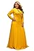 LALAGEN Women's Vintage Long Sleeve Plus Size Evening Party Maxi Dress Gown YellowXXL