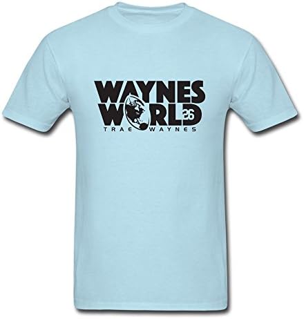 ATHLETE ORIGINALS Men's T-Shirt by Trae Waynes Waynes World by Trae Waynes in Raisin & Black (Digital Print) L Powder Blue