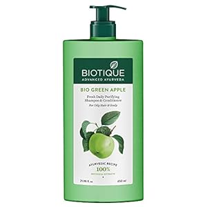 Biotique Green Apple Shine & Gloss Shampoo & Conditioner For Glossy Healthy Hair, 650ml