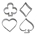 R&M International Casino Playing Card Suits Cookie Cutters, Spade, Heart, Club, Diamond, 4-Piece Set