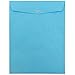 JAM PAPER 10 x 13 Open End Catalog Colored Envelopes with Clasp Closure - Blue Recycled - 10/Pack