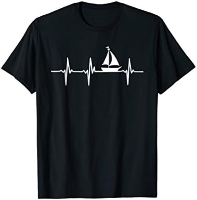 Love Sailing ShirtsHeartbeat Sailing T-Shirt For Sailors With Sailboat T-ShirtOEKO-TEX STANDARD 100