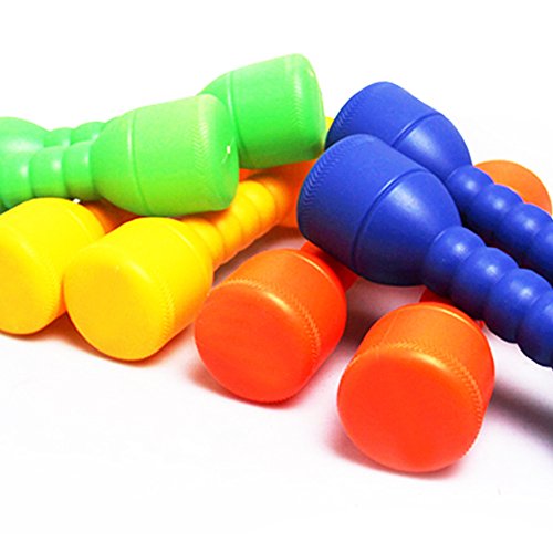 NiceButy Kids Plastic Dumbbell Toy for Morning Exercises Fitness Sport Toys Children Fun Toy (Orange) 2Pcs