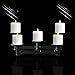 smtyle Industrial Candle Holders Candelabra Set of 5 Plate Black Iron Metal Willowr for Fireplace Decoration on Desk or Floor