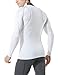Tesla TM-MUT12-WHT_Medium Men's Mock Long-Sleeved T-Shirt Cool Dry Compression Baselayer MUT12