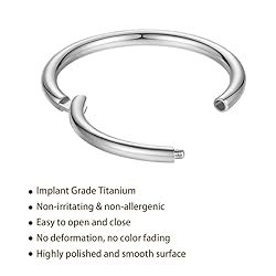 20G 18G 16G Titanium Nose Ring Hoop, Cartilage Hoop