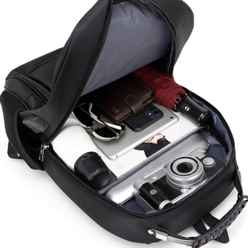 Mochila Masculina Feminina para Notebook 17” Executiva – Impermeável, Antifurto, USB e Fone, Alça Reforçada de Aço, Escolar, Faculdade, Trabalho, Viagem, Grande, Confortável, Premium'