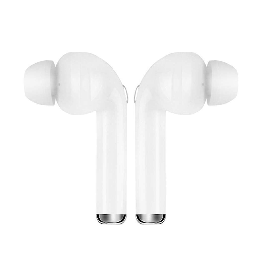 Wireless Bluetooth Earphones, Stereo Music Mini Phone Headset with Charger Box for Most Smartphones (White)