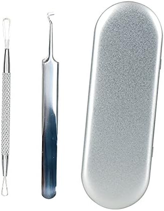 Blackhead Acne Removal Tool, Kaleidoario Comedone Extractor Tweezers Kit for Pimple, Blemish, Whitehead Popping, Zit, Ingrown Hairs Removing (2pcs)