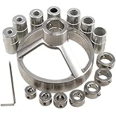 BestTeam Straight Hole Drilling Positioner, 90 Degree Drill Guide 5/6/7/8/9/10/12mm Drill Bit Hole Puncher Locator Jig Stainless Steel Bushing Woodworking Tools (16)