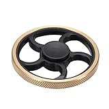 Tiitc Fidget Hand Spinner EDC Focus Anti-Anxiety Stress-Release Finger Toy, Fidget Work Ultra Fast Bearings, Relax for Children and Adults Great gift (Brass Black)