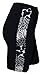 Private Island Hawaii UV Women Rash Guard Skinny Shorts Pants (Large, Black with Anaconda 1)