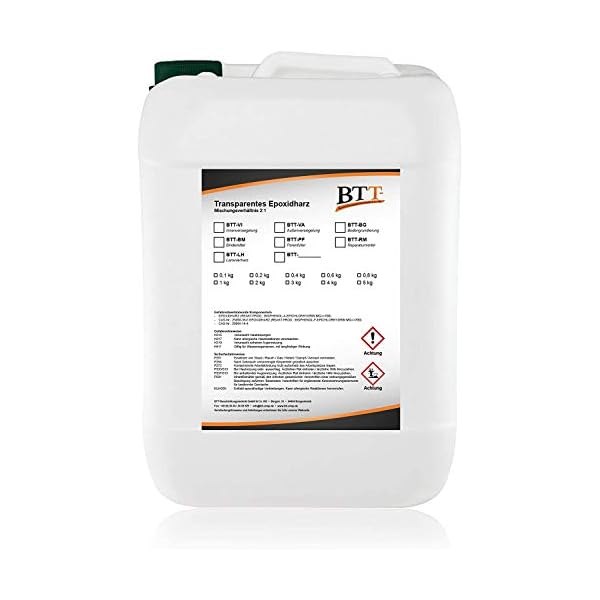 BTT-LH GieÃharz (1,5kg) auf Epoxidharzbasis zum Basteln von Schmuck, Formen, Epoxidharztisch, Epoxidharzdeko