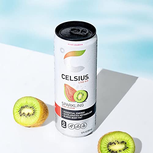 CELSIUS Sparkling Kiwi Guava, Functional Essential Energy Drink 12 Fl