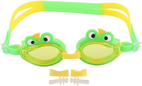 Kids Swim Goggles With Cute Cartoon Tops(Frog),100% UV Protection, Anti-Fog,Anti-shatter, Easily Adjustable, Waterproof,Radiation Protection lenses