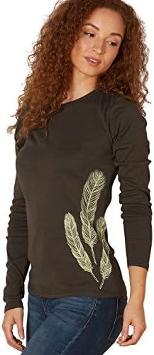 Green 3 Made in USA Organic Feathers Tee (M, Walnut)