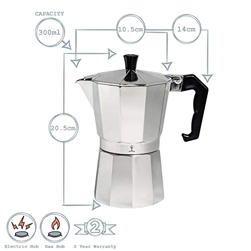 Espressokocher für den Herd - italienischer Stil - für 6 Tassen Klassisches Design – Bild 4