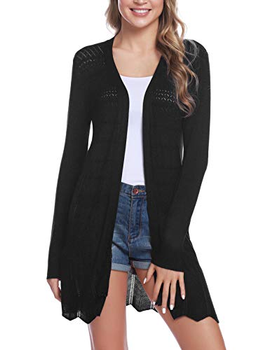 Sykooria Womens Casual Long Sleeve Open Front Cardigan Lightweight Sweater