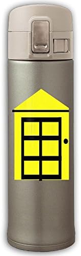 PTSocks Stainless Steel Travel Mug Beach Hut Holiday Home Commuter Bottle, 17 Oz, Yellow