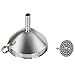 Cheflikes Stainless Steel Funnel- 5-Inch Kitchen Funnel with Removable Strainer/Filter Included Suitable For Both Liquids, Solids & Powder- Filter For Cooking Oils & Fluids