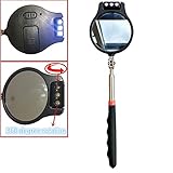 Telescopic inspection mirror, round lens can be rotated 360 degrees / 3 LED lights can also be rotated 360 degrees, freely adjust the direction of the LED lights, convenient and flexible viewing.