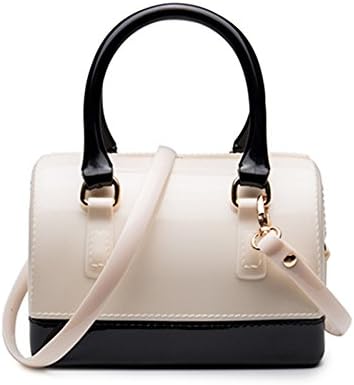 Girls Jelly Mini Candy Handbag Crossbody Shoulder Bags for Summer (Ivory Black)