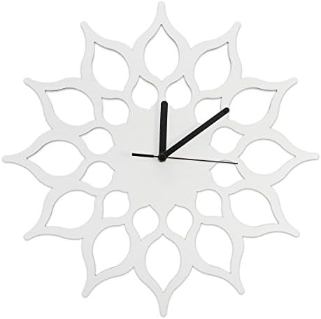 LeonWin Modern Designed Battery Powered MDF Wall Clock- Flower