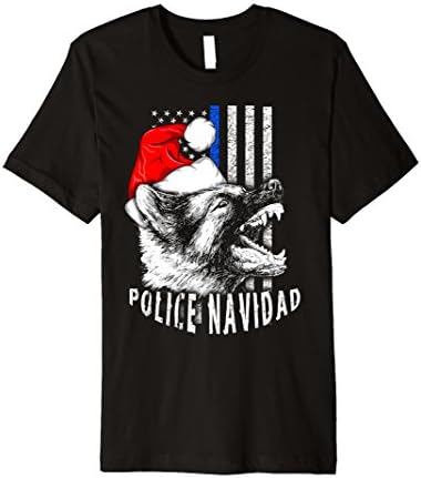 Mens Police Christmas Navidad Shirt for Police Law Enforcement XL Black