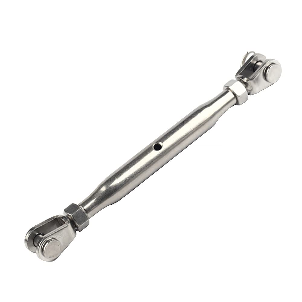 Stainless Steel Turnbuckle, BE-TOOL M12 Stainless Steel Closed Body Jaw Turnbuckle Rigging Screw Jaw for Adjusting Tension On Ropes, Cables and Lines