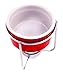 Crabaholik 2-Piece Ceramic Butter Warmers Set | Premium Quality Red Ceramic Fondue Warmers Pots | Melted Butter Melters with Sturdy Metallic Stands | Dishwasher Safe ● Elegant ● Original Gift Idea