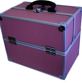 Arebos Kometikkofer 20 L / Ausziehfächer auf beiden Seiten (Pink)