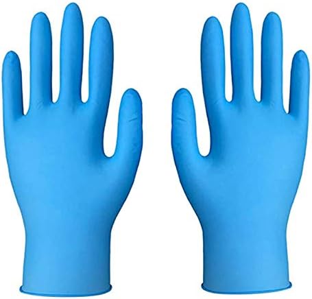 Yeshai3369 100 Pieces Nitrile Latex Gloves Disposable Latex Free Powder Free Hands Protective Elastic Gloves Dark Blue Medium