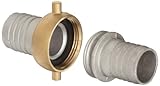 Dixon CAB150 Aluminum Hose Fitting, Complete King Short Suction Coupling Set with Brass Nut, 1-1/2