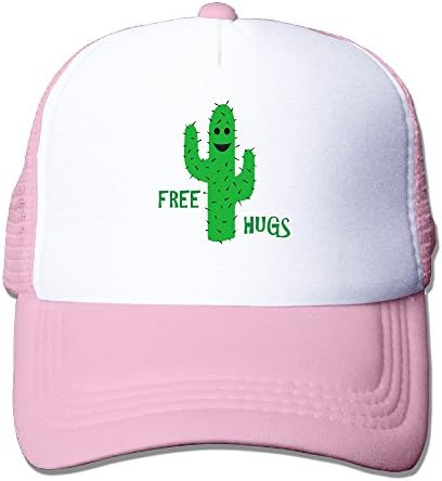 Free Hugs Cactus Trucker Cap With Mesh Adjustable Hat Caps Pink