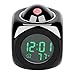 Konesky Projection Alarm Clock, LED Desk Clock with Digital LCD Voice Talking Function, Alarm,Snooze,Temperature,Time(12H/24H) Display (Black)