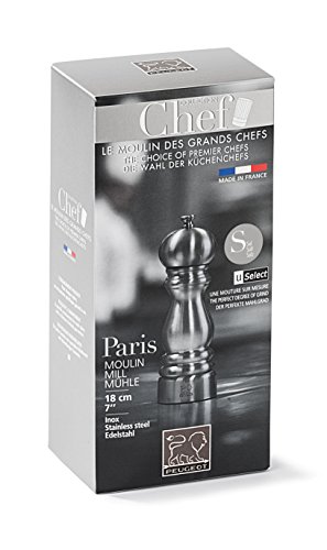 Peugeot - Paris Chef u'Select Manual Salt Mill - Adjustable Grinder - Stainless Steel