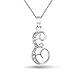 Personalized Cubic Zirconia CZ Cursive Script Letter Alphabet Initial E Pendant Necklace Sterling Silver Custom Engraved