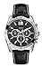GUESS Men's U0166G1 Black Leather Chronograph Sport Watch