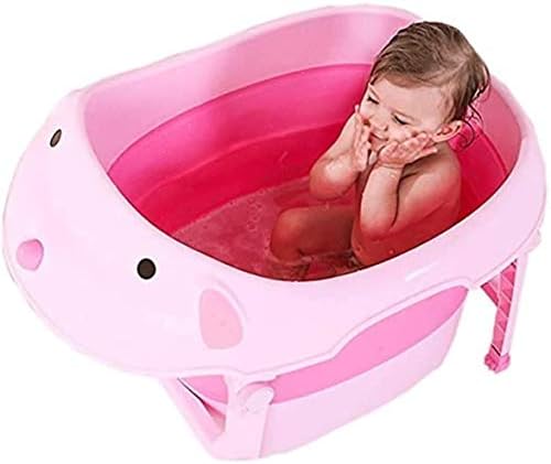 バスバレル 子供の折りたたみ風呂バケツバスタブ子犬プラスサイズのベビーバスバケツ座って横たわる赤ちゃんのバスタブ B08d6k6wxq イージーロード Color Pink 大型家電 B08d6k6wxq
