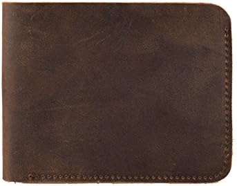 Brown Luxury Handmade Men’s Retro Horizontal Vintage Tanned Bifold Leather Wallet Genuine Leather for Men