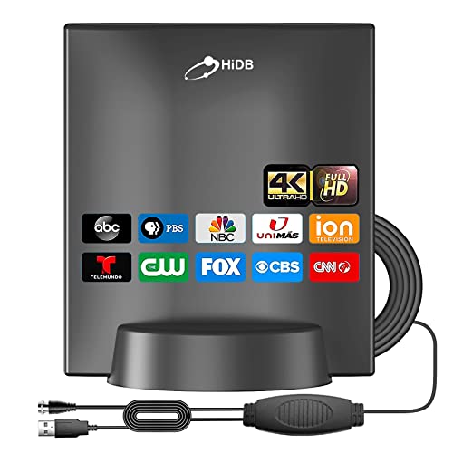 HIDB TV Antenna for Smart TV Indoor, Long Range Reception, Supports All Free HDTV Channels