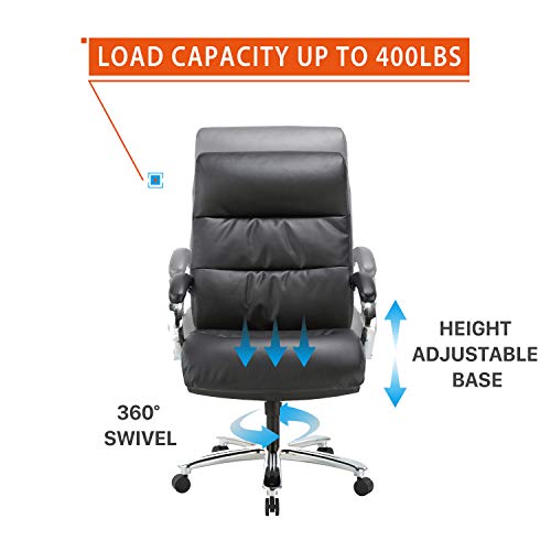 CLATINA Ergonomic Big and Tall Executive Office Chair with Bonded