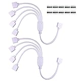 RGBZONE 2 Pack 5 Pins 1 to 4 Splitter Cable Y-Splitter for 5050 3528 RGBW RGBWW LED Light Strip with 5 Male 5 Pin Plugs