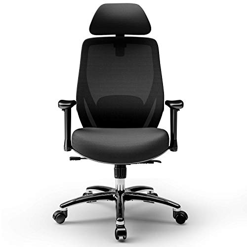 Ergonomic Office Chair Adjustable Office Chair High Back Executive Mesh Desk Chair With Adjustable Armrest Headrest Lumbar Support 130 Reclining Rocking Mesh Computer Chair Black Pricepulse